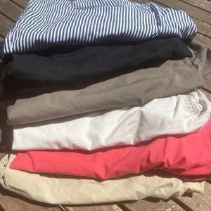 Set Of 7 Womens All Cotton Bermuda Shorts - Chicos and St Johns Bay